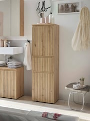 Julian Bowen Artisan Oak Austin 2 Door and 1 Drawer Narrow Cabinet - Image 1 of 12