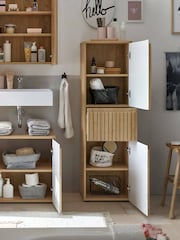 Julian Bowen Artisan Oak Austin 2 Door and 1 Drawer Narrow Cabinet - Image 2 of 12