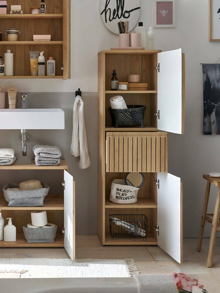 Julian Bowen Artisan Oak Austin 2 Door and 1 Drawer Narrow Cabinet - Image 2 of 12