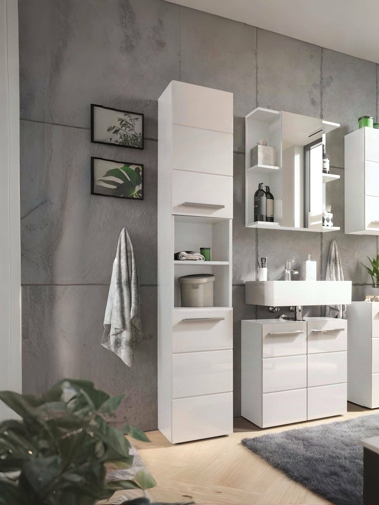 Julian Bowen White Mandy Tall Cabinet - Image 1 of 8