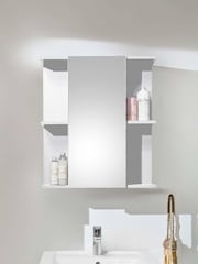 Julian Bowen White Mirror Mandy 1 Door Mirrored 1 Door Cabinet - Image 1 of 9