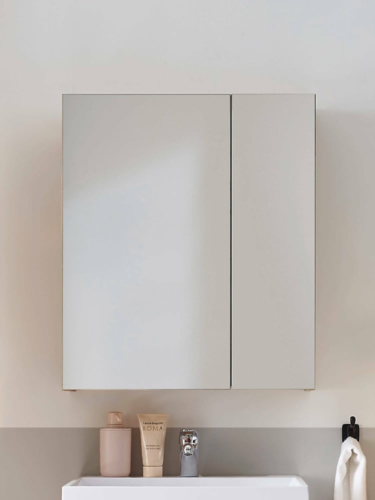 Julian Bowen Artisan Oak Austin Mirrored Cabinet - Image 1 of 13
