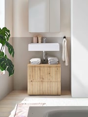 Julian Bowen Artisan Oak Austin Mirrored Cabinet - Image 11 of 13