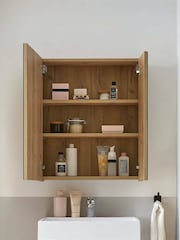 Julian Bowen Artisan Oak Austin Mirrored Cabinet - Image 2 of 13