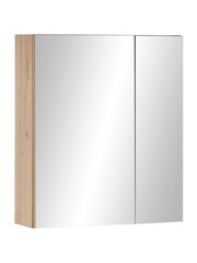 Julian Bowen Artisan Oak Austin Mirrored Cabinet - Image 3 of 13