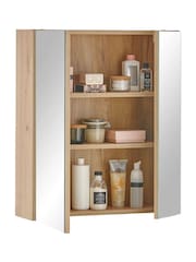 Julian Bowen Artisan Oak Austin Mirrored Cabinet - Image 4 of 13