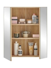 Julian Bowen Artisan Oak Austin Mirrored Cabinet - Image 6 of 13