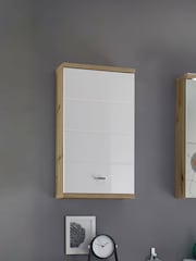 Julian Bowen Artisan Oak White Pool Wall Cabinet - Image 1 of 10