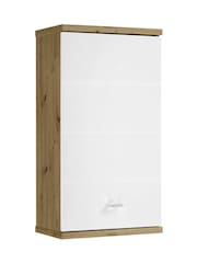 Julian Bowen Artisan Oak White Pool Wall Cabinet - Image 2 of 10