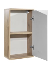 Julian Bowen Artisan Oak White Pool Wall Cabinet - Image 3 of 10