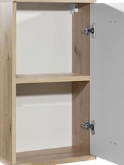 Julian Bowen Artisan Oak White Pool Wall Cabinet - Image 7 of 10