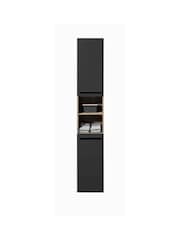 Julian Bowen Viking Oak Black Tall Vista Cabinet - Image 5 of 11