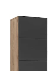 Julian Bowen Viking Oak Black Tall Vista Cabinet - Image 6 of 11