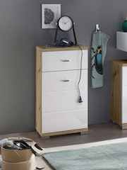 Julian Bowen Artisan Oak White Pool Storage Cabinet - Image 1 of 10
