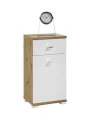 Julian Bowen Artisan Oak White Pool Storage Cabinet - Image 2 of 10