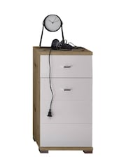 Julian Bowen Artisan Oak White Pool Storage Cabinet - Image 4 of 10