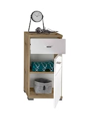 Julian Bowen Artisan Oak White Pool Storage Cabinet - Image 5 of 10