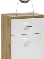 Julian Bowen Artisan Oak White Pool Storage Cabinet - Image 6 of 10
