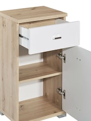 Julian Bowen Artisan Oak White Pool Storage Cabinet - Image 7 of 10