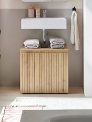Julian Bowen Artisan Oak Austin 2 Drawer Under Sink 2 Door Cabinet - Image 1 of 13