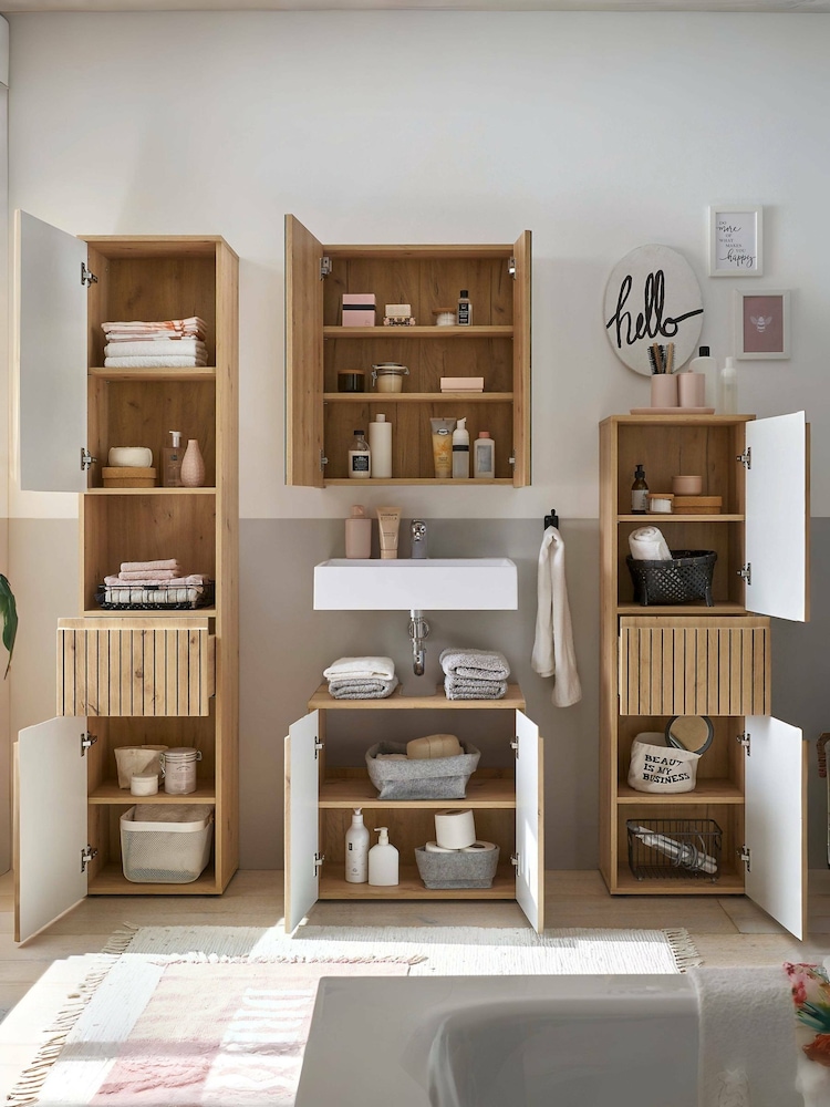 Julian Bowen Artisan Oak Austin 2 Drawer Under Sink 2 Door Cabinet - Image 13 of 13
