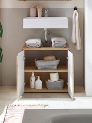 Julian Bowen Artisan Oak Austin 2 Drawer Under Sink 2 Door Cabinet - Image 2 of 13