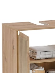 Julian Bowen Artisan Oak Austin 2 Drawer Under Sink 2 Door Cabinet - Image 7 of 13