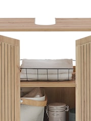 Julian Bowen Artisan Oak Austin 2 Drawer Under Sink 2 Door Cabinet - Image 9 of 13