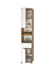 Julian Bowen Artisan Oak White Pool Tall Cabinet - Image 5 of 10