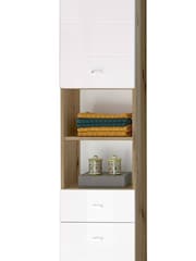 Julian Bowen Artisan Oak White Pool Tall Cabinet - Image 6 of 10