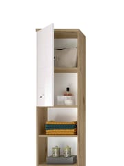 Julian Bowen Artisan Oak White Pool Tall Cabinet - Image 7 of 10
