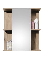 Julian Bowen Viking Oak Black Vista Mirror Cabinet - Image 4 of 10