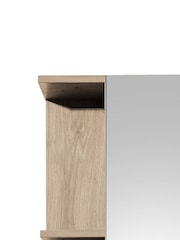 Julian Bowen Viking Oak Black Vista Mirror Cabinet - Image 6 of 10