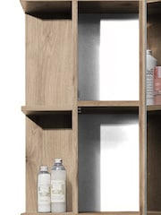 Julian Bowen Viking Oak Black Vista Mirror Cabinet - Image 7 of 10
