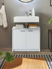 Julian Bowen White Smash Under Sink Cabinet - Image 1 of 9