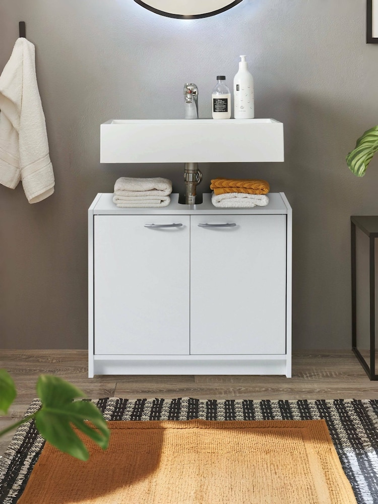 Julian Bowen White Smash Under Sink Cabinet - Image 1 of 9