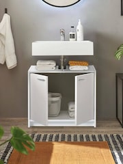 Julian Bowen White Smash Under Sink Cabinet - Image 2 of 9