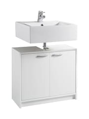 Julian Bowen White Smash Under Sink Cabinet - Image 4 of 9
