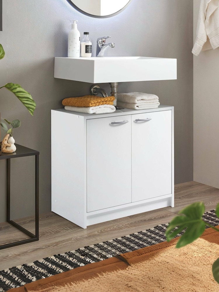 Julian Bowen White Smash Under Sink Cabinet - Image 9 of 9