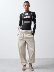 Reiss Black Bianca McLaren F1 Team Printed Race Bodysuit - Image 1 of 6