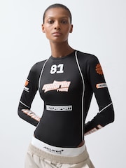 Reiss Black Bianca McLaren F1 Team Printed Race Bodysuit - Image 3 of 6