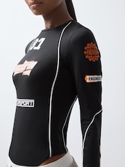 Reiss Black Bianca McLaren F1 Team Printed Race Bodysuit - Image 4 of 6