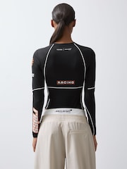Reiss Black Bianca McLaren F1 Team Printed Race Bodysuit - Image 5 of 6