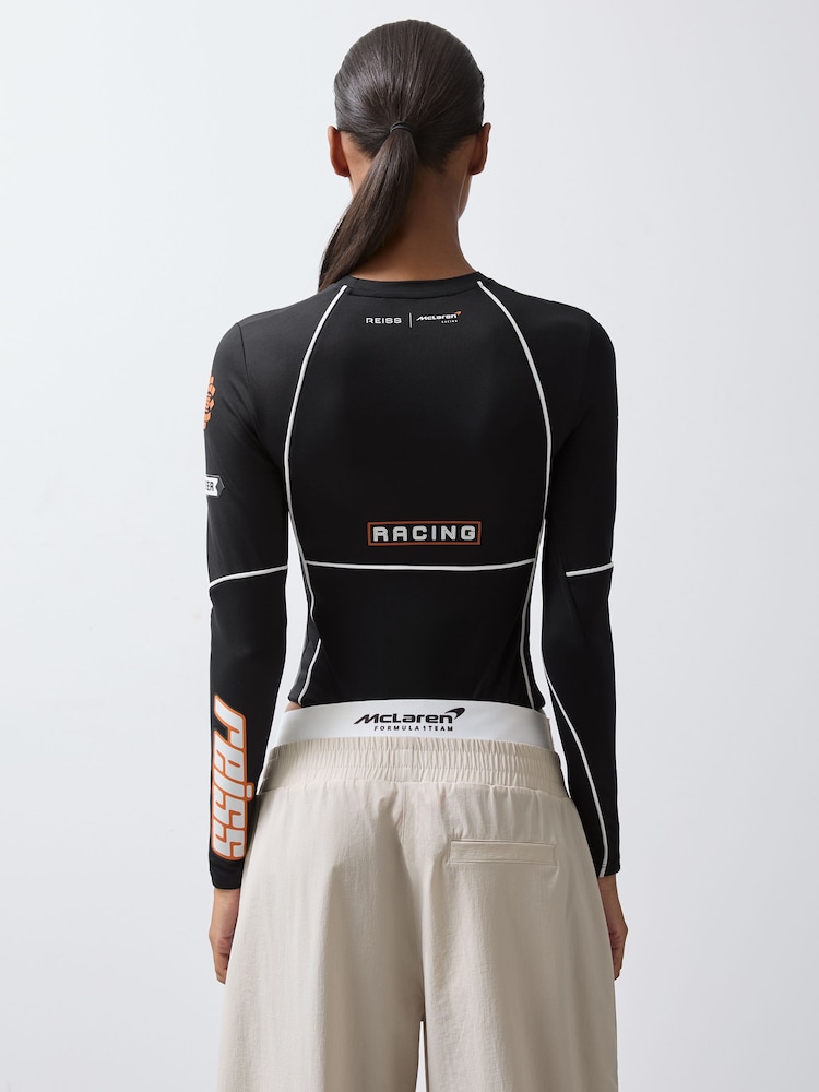 Reiss Black Bianca McLaren F1 Team Printed Race Bodysuit - Image 5 of 6