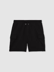 Черный - шорты-карго Reiss Oliver Interlock - Изображение 2 из 6