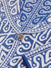 Reiss Blue/White River Tile Pattern Knit Shirt - Image 6 of 6