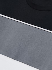 Reiss Airforce Blue Multi Cole 13-14 yrs Cotton Colour-Block Piped T-Shirt - Image 4 of 4