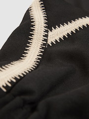 Reiss Black Auden Halterneck Craft Stitch Jumpsuit - Image 6 of 6