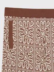 Reiss Brown/White Redhill Tile Pattern Knit Shorts - Image 6 of 6