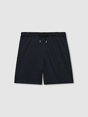Reiss Navy Alvar Wave Jacquard Drawstring Shorts - Image 2 of 6